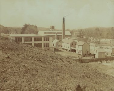 Sepia photo overlooking the Phoenix Park property when it was still Samson Cordage Mill